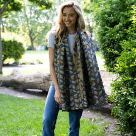 Mini Leaves Scarf Grey-0