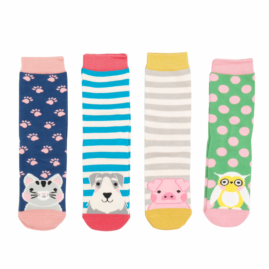 Girls 4-6 Years Animal Socks Box-4651 Girls 4-6 Years Animal Socks Box-4651