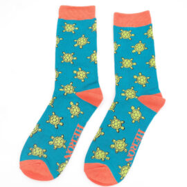 Mr Heron Cute Turtles Socks Teal Blue-0