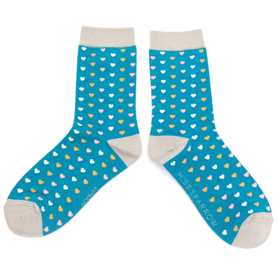 Hearts Socks Teal-4792 Hearts Socks Teal-4792