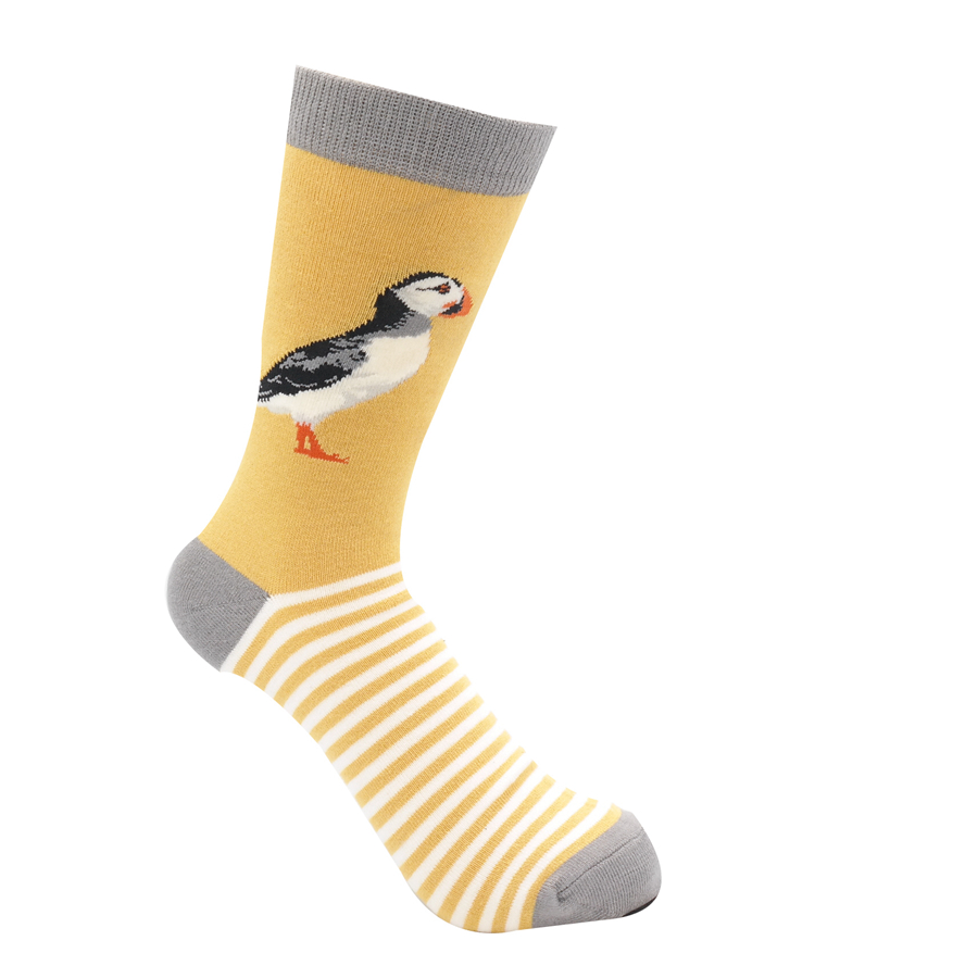 Puffin Stripes Socks Yellow-0 Puffin Stripes Socks Yellow-0