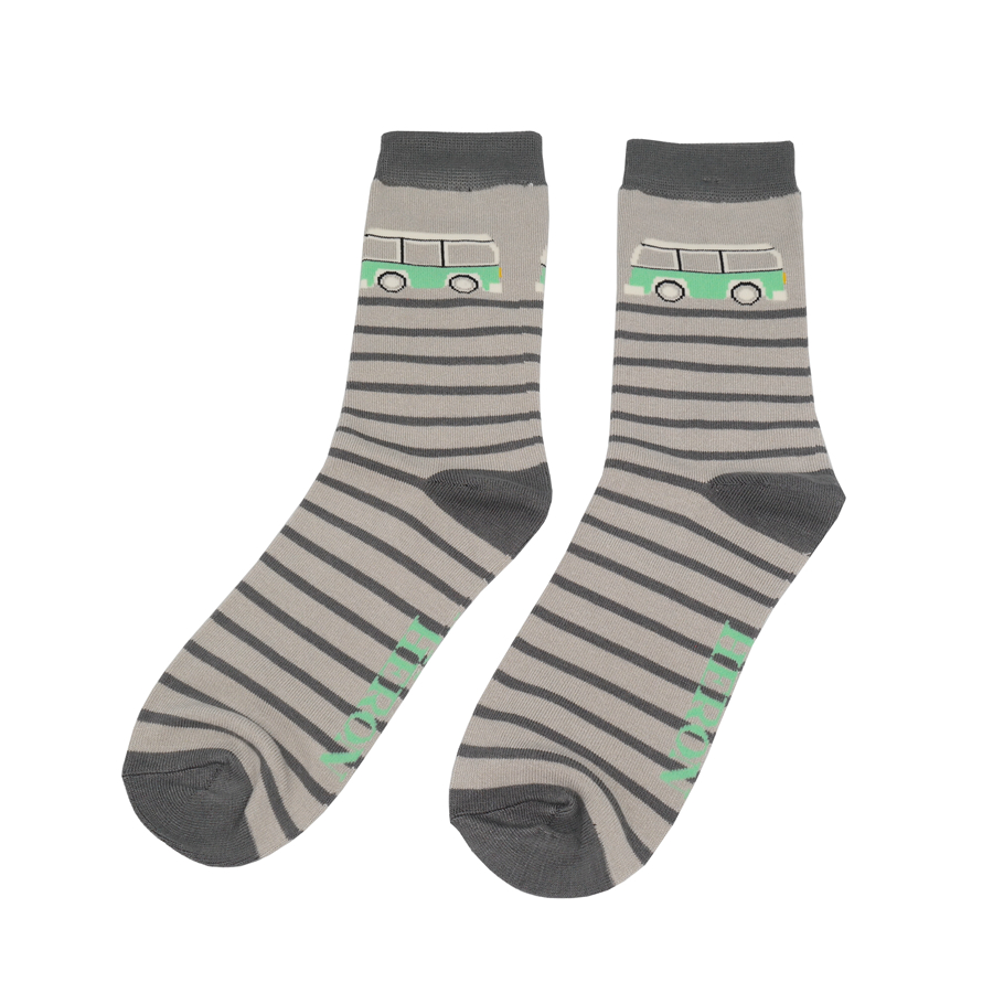 Mr Heron Camper Stripe Socks Silver-0 Mr Heron Camper Stripe Socks Silver-0