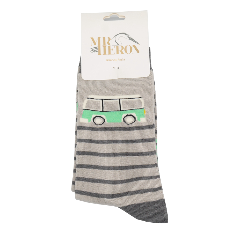 Mr Heron Camper Stripe Socks Silver-4884 Mr Heron Camper Stripe Socks Silver-4884