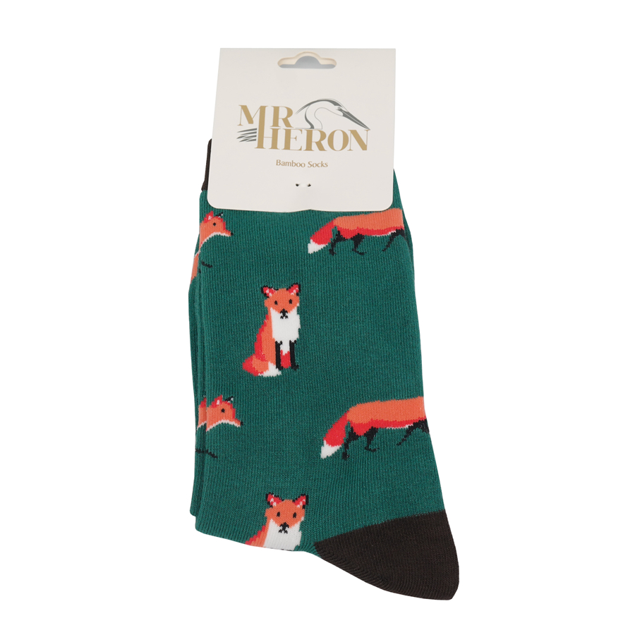 Mr Heron Foxes Socks Green-4873 Mr Heron Foxes Socks Green-4873