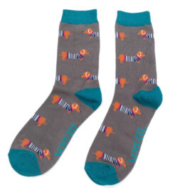 Mr Heron Parisian Pups Socks Charcoal-0