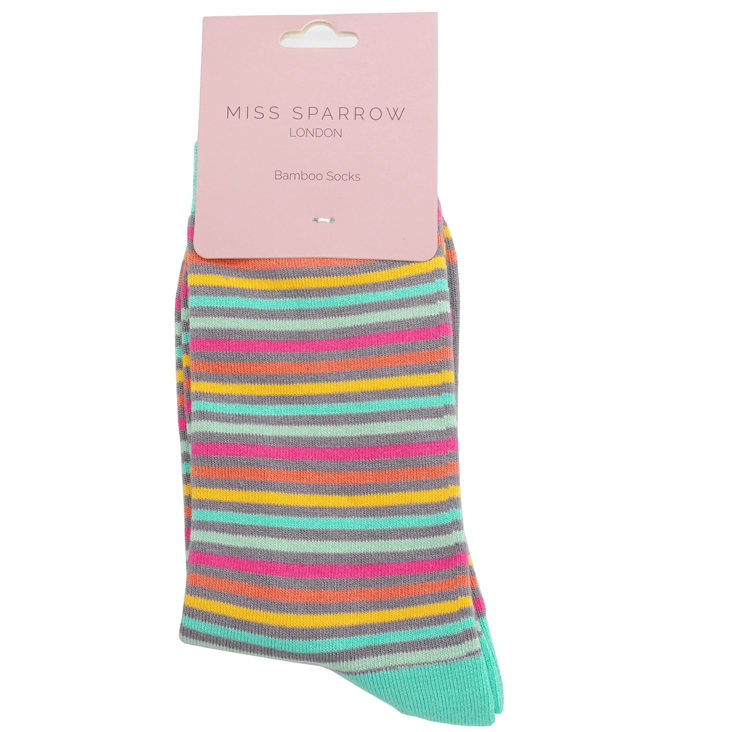 Vibrant Stripes Socks Grey-4819 Vibrant Stripes Socks Grey-4819