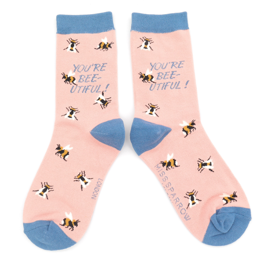 Bee-utiful Socks Dusky Pink-0 Bee-utiful Socks Dusky Pink-0