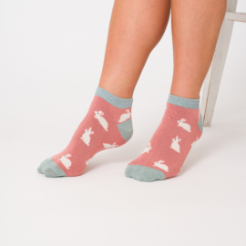 Rabbits Trainer Socks Dusky Pink-0