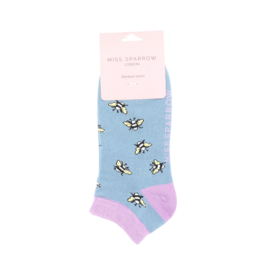 Bumble Bee Scattered Trainer Socks Denim-5164 Bumble Bee Scattered Trainer Socks Denim-5164