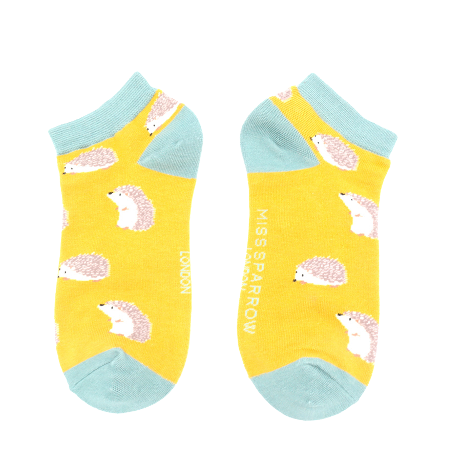 Cute Hedgehogs Trainer Socks Yellow-0 Cute Hedgehogs Trainer Socks Yellow-0