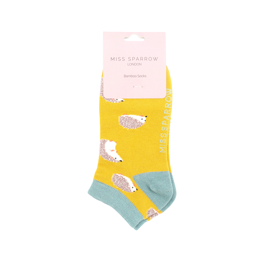 Cute Hedgehogs Trainer Socks Yellow-5173 Cute Hedgehogs Trainer Socks Yellow-5173