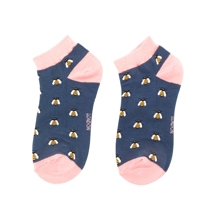 Honey Bees Trainer Socks Navy-5180 Honey Bees Trainer Socks Navy-5180