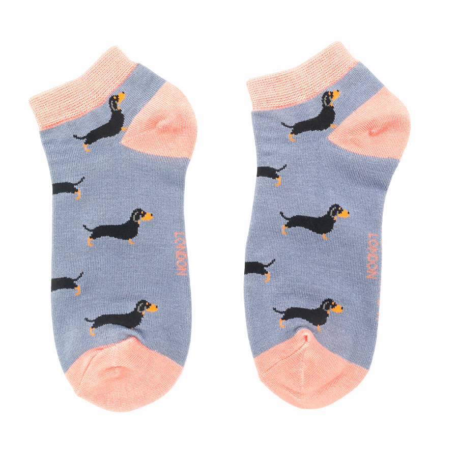 Little Sausage Dogs Trainer Socks Blue-0 Little Sausage Dogs Trainer Socks Blue-0