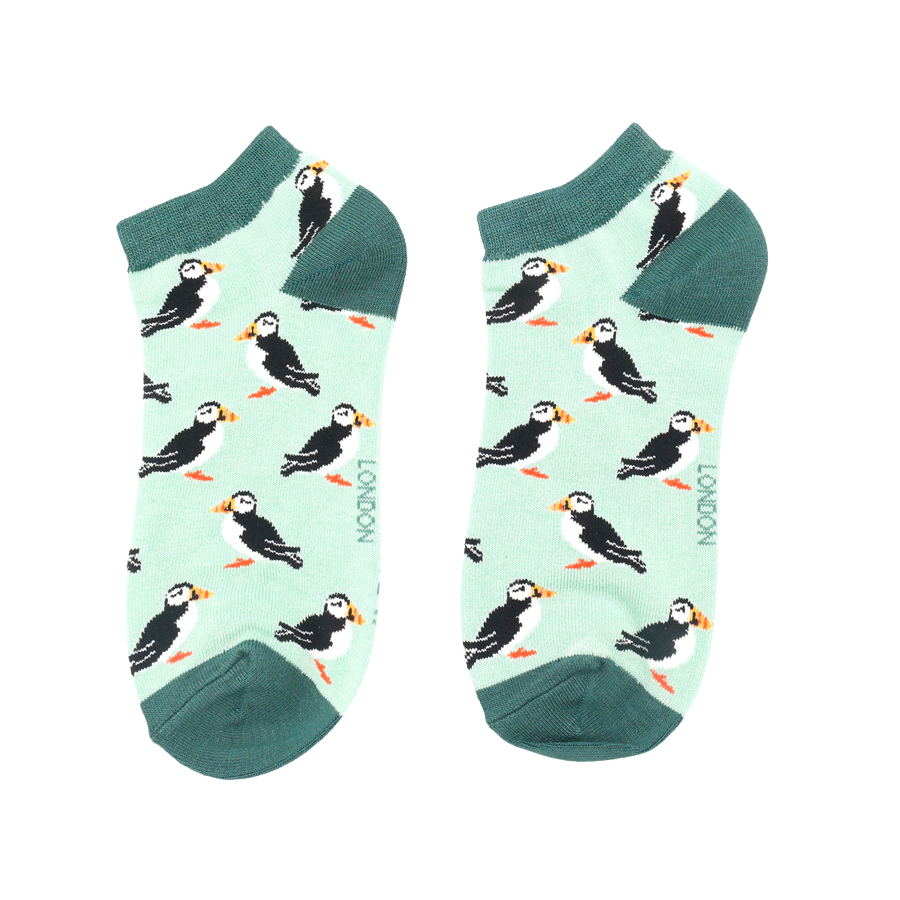 Puffins Trainer Socks Mint-0 Puffins Trainer Socks Mint-0