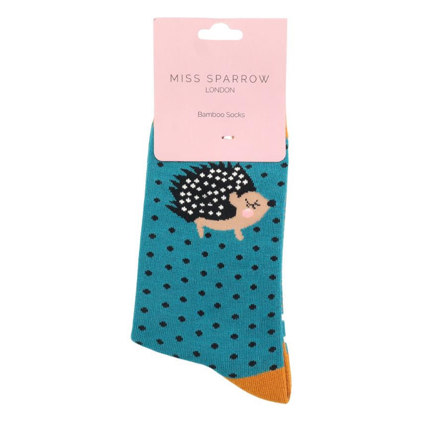 Little Hedgehogs Socks Turquoise-5077 Little Hedgehogs Socks Turquoise-5077