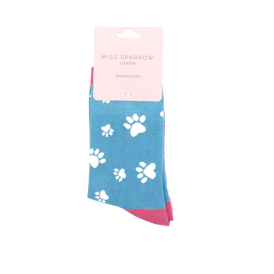 Paw Prints Socks Denim-5086 Paw Prints Socks Denim-5086