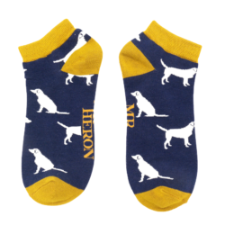 Mr Heron Labradors Trainer Socks Navy-0