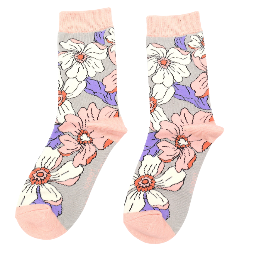 Flower Power Socks Silver-0 Flower Power Socks Silver-0