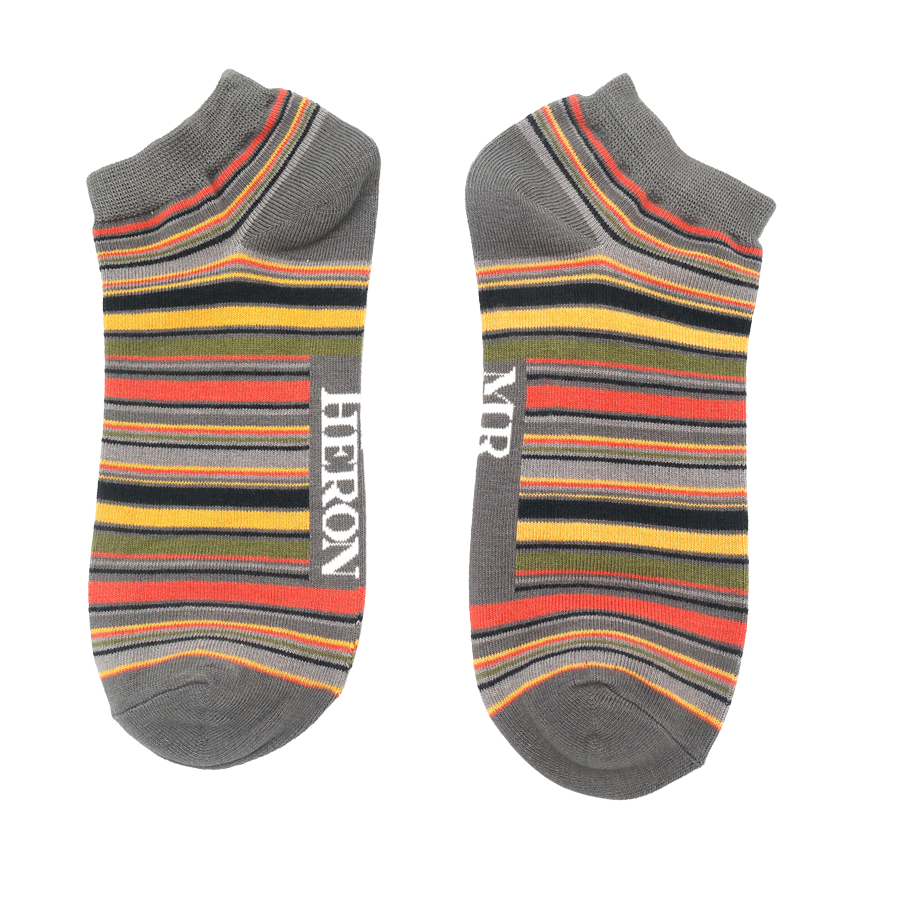 Mr Heron Stripes Trainer Socks Grey-0 Mr Heron Stripes Trainer Socks Grey-0