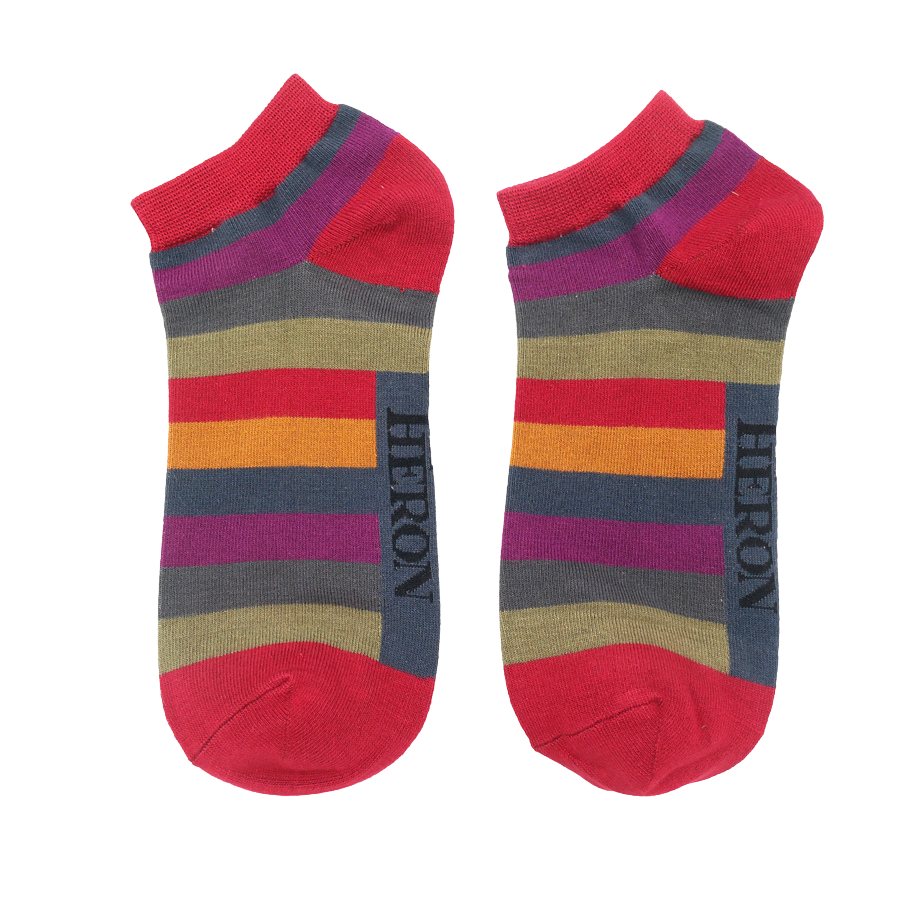 Mr Heron Thick Stripes Trainer Socks Dark-0 Mr Heron Thick Stripes Trainer Socks Dark-0