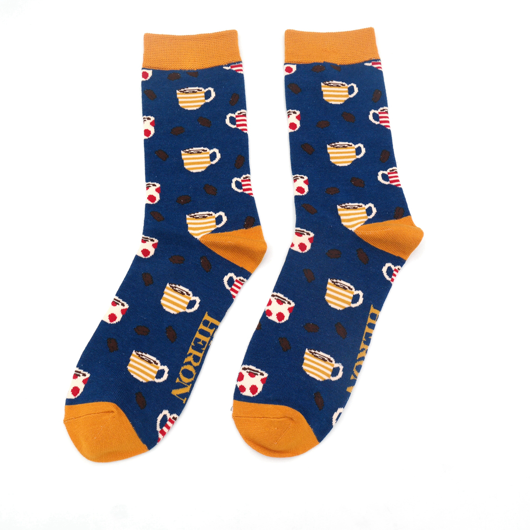 Mr Heron Coffee shop Socks Navy-0