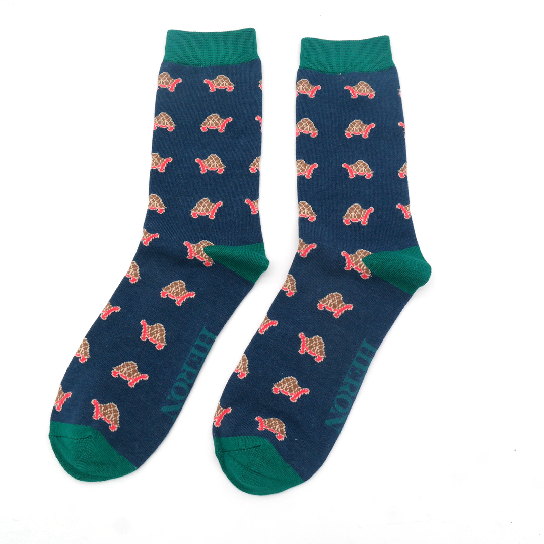Mr Heron Tortoise Socks Navy-0 Mr Heron Tortoise Socks Navy-0