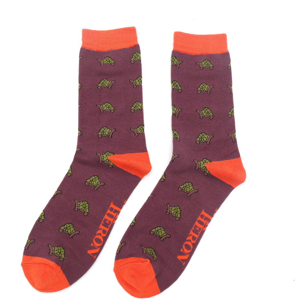 Mr Heron Tortoise Socks Plum-0 Mr Heron Tortoise Socks Plum-0