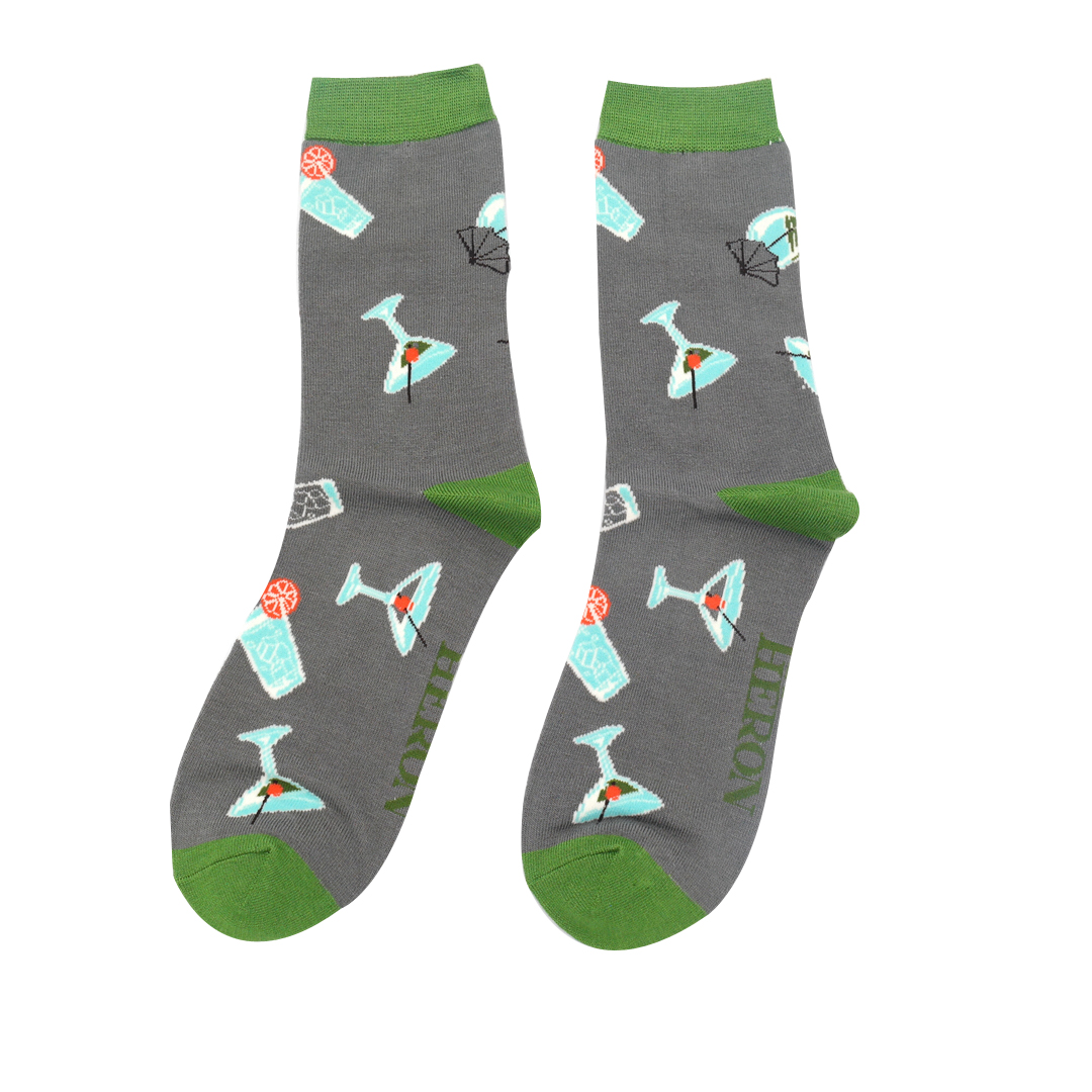 Mr Heron Cocktails Socks Grey-0 Mr Heron Cocktails Socks Grey-0