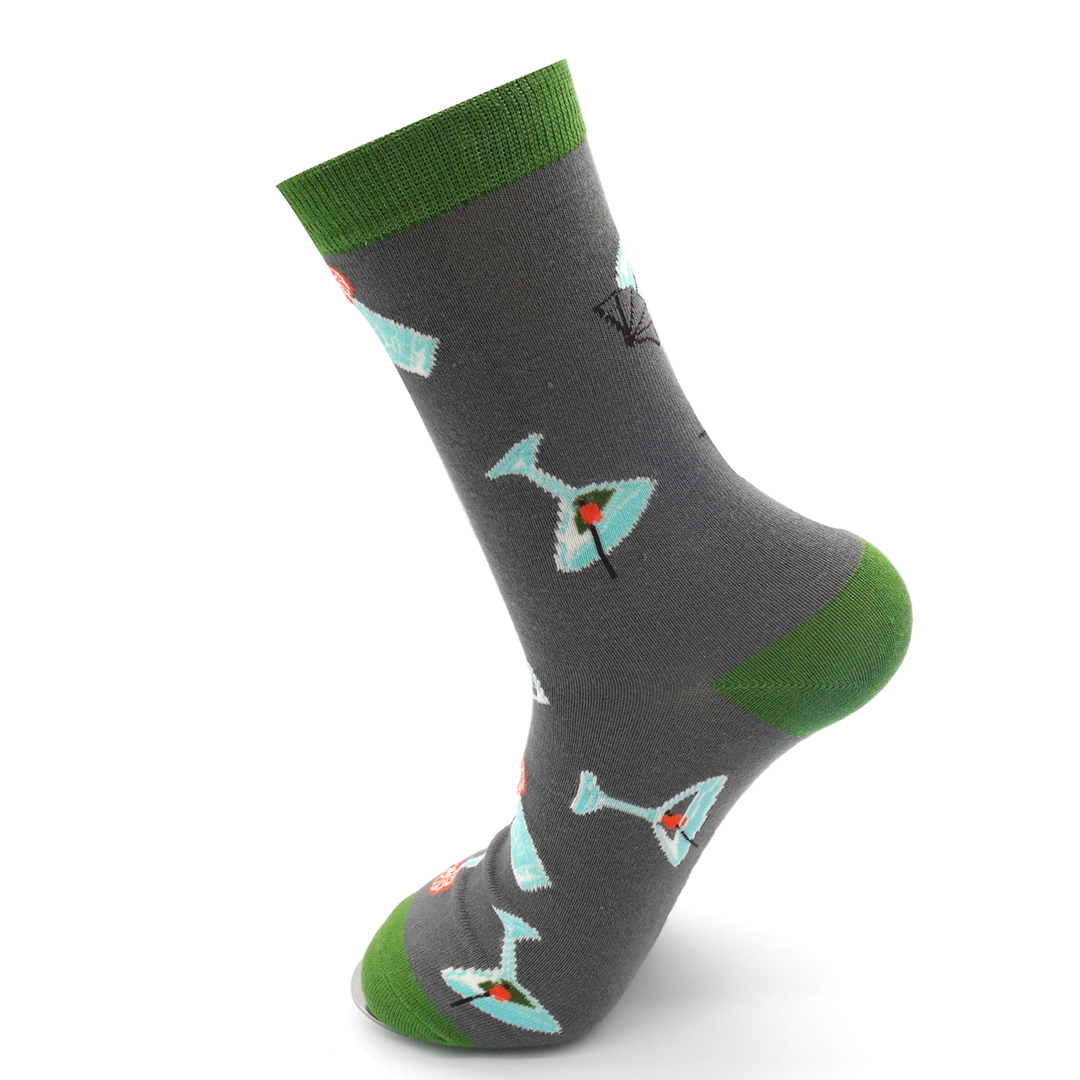 Mr Heron Cocktails Socks Grey-5311 Mr Heron Cocktails Socks Grey-5311