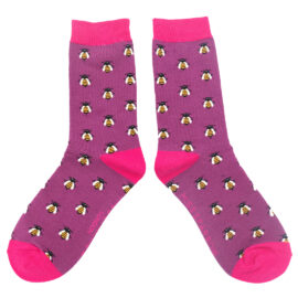 Honey Bees Socks Purple-0