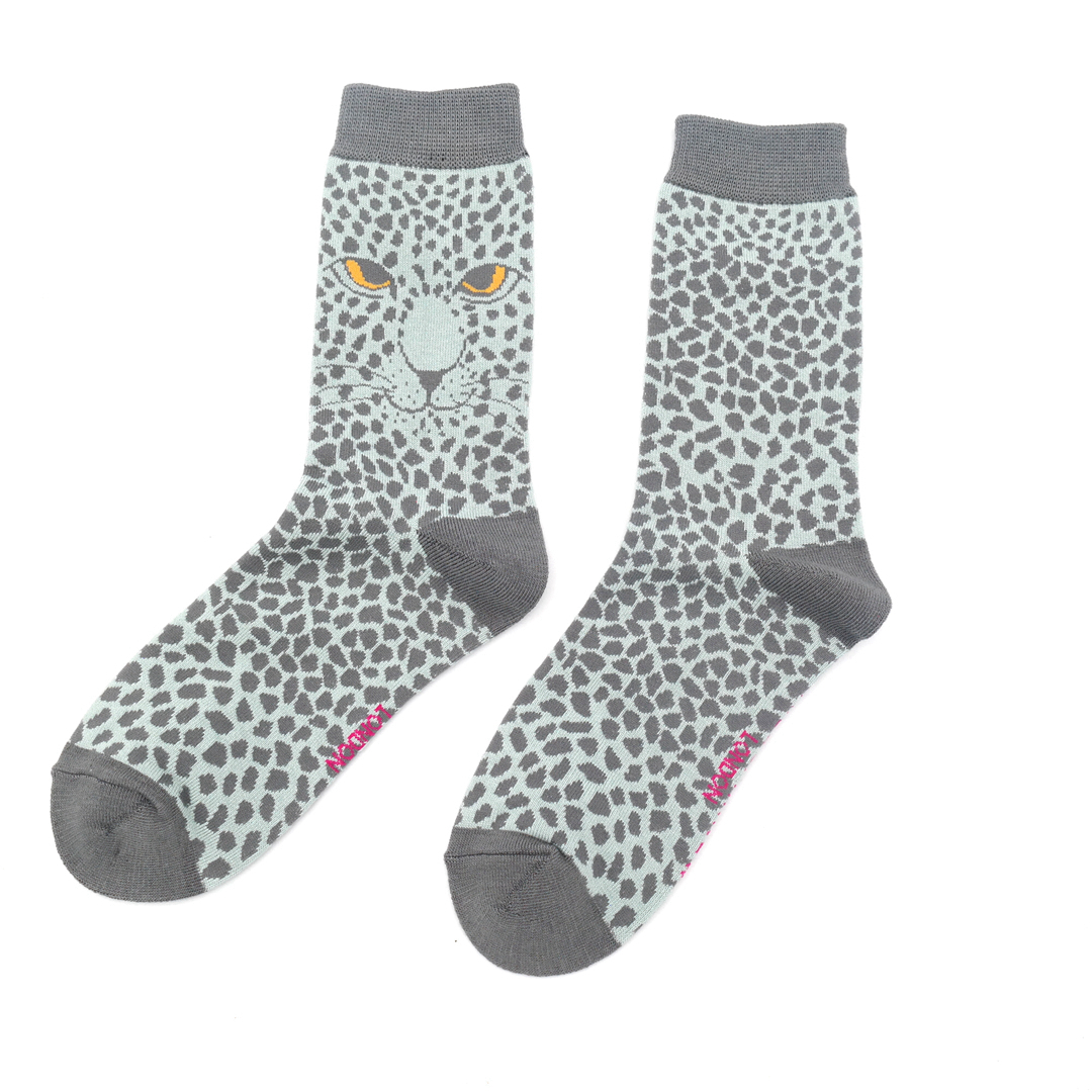 Leopard Socks Duck Egg-0 Leopard Socks Duck Egg-0