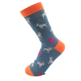 Zebra Socks Blue-0