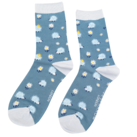 Hedgehog & Daisy Sock Denim-0
