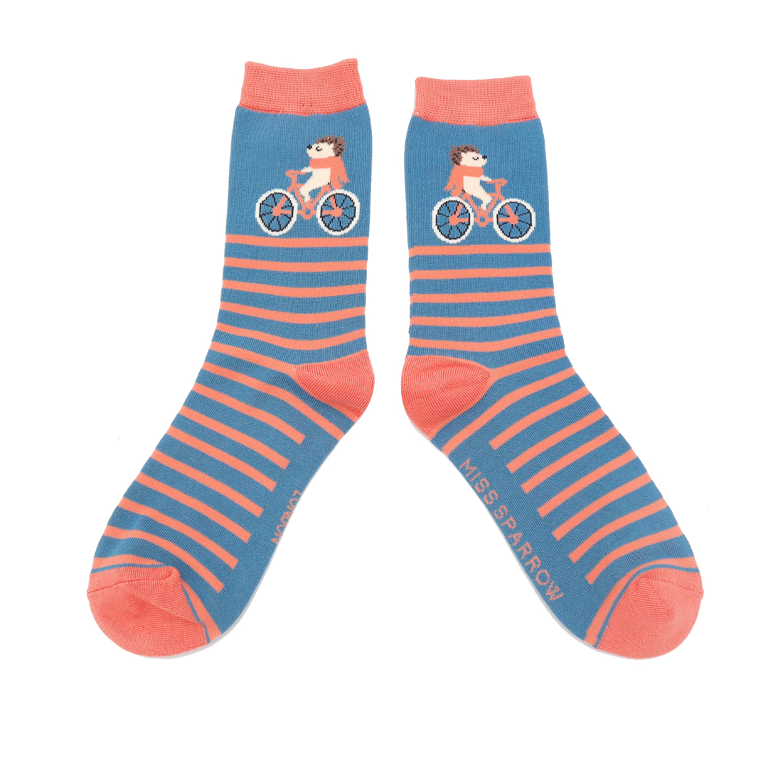 Cycling Hedgehog Socks Denim-0 Cycling Hedgehog Socks Denim-0