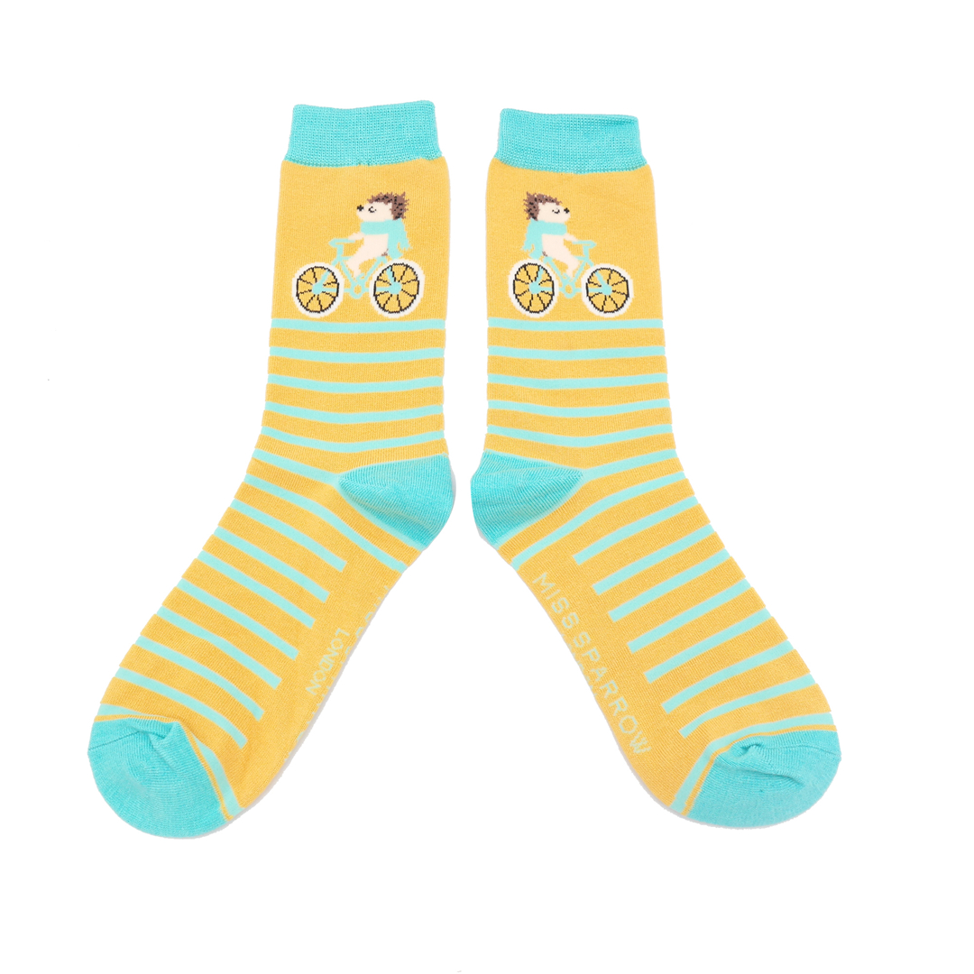 Cycling Hedgehog Socks Yellow-5745 Cycling Hedgehog Socks Yellow-5745