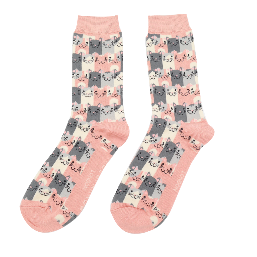 Happy Cats Socks Dusky Pink-5566 Happy Cats Socks Dusky Pink-5566