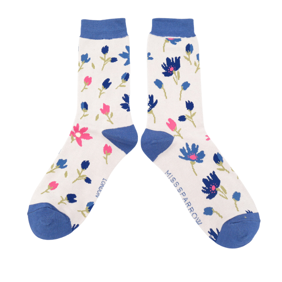 Ditsy Floral Socks Silver-0 Ditsy Floral Socks Silver-0