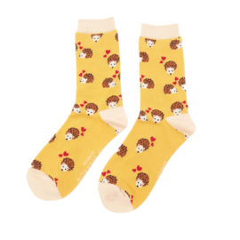 Hearts & Hedgehogs Socks Yellow-0