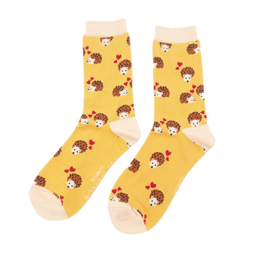 Hearts & Hedgehogs Socks Yellow-0 Hearts & Hedgehogs Socks Yellow-0