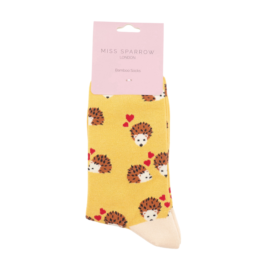 Hearts & Hedgehogs Socks Yellow-5637 Hearts & Hedgehogs Socks Yellow-5637