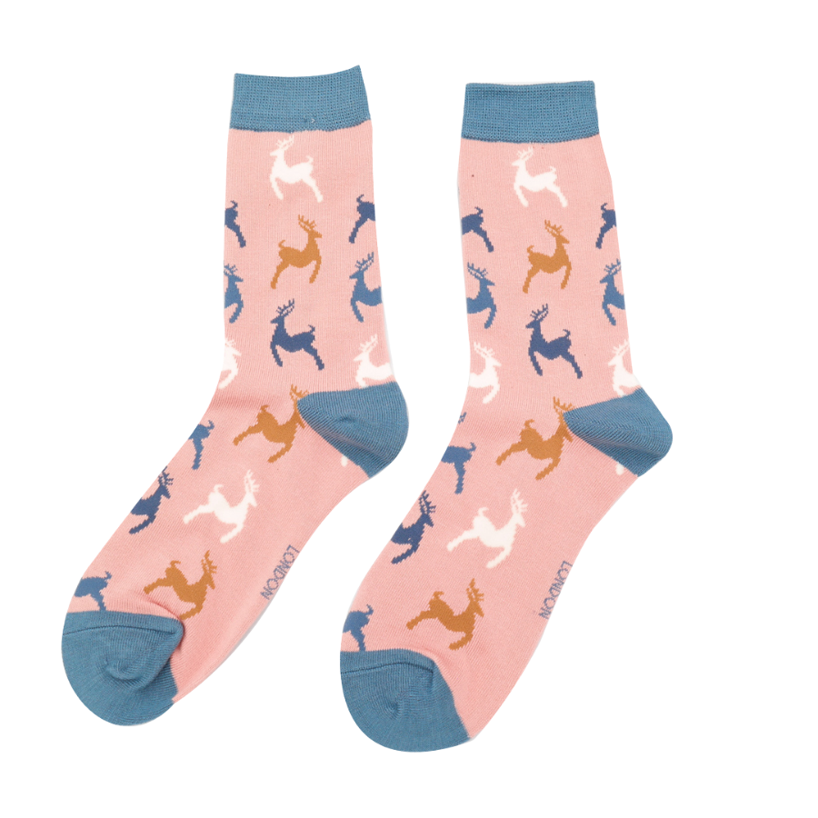 Leaping Deer Socks Dusky Pink-0 Leaping Deer Socks Dusky Pink-0