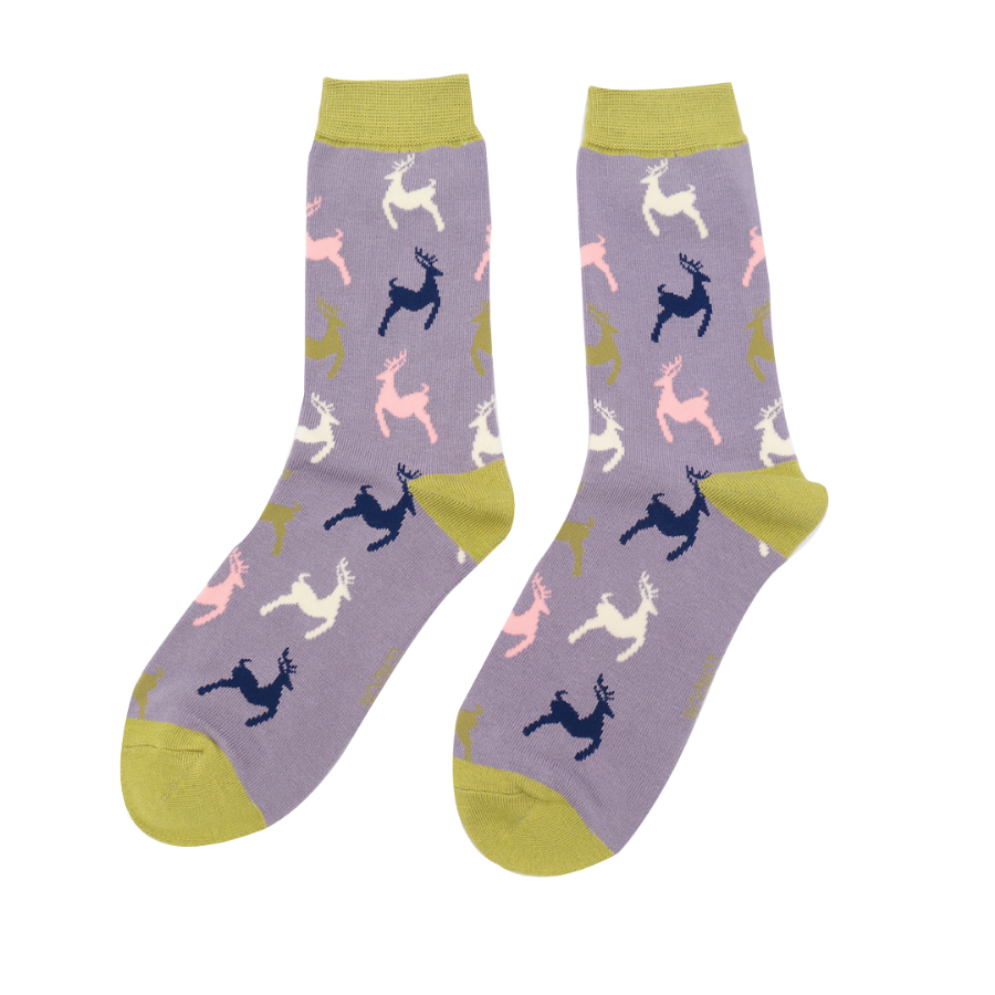 Leaping Deer Socks Lilac-0 Leaping Deer Socks Lilac-0