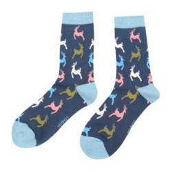 Leaping Deer Socks Navy-0