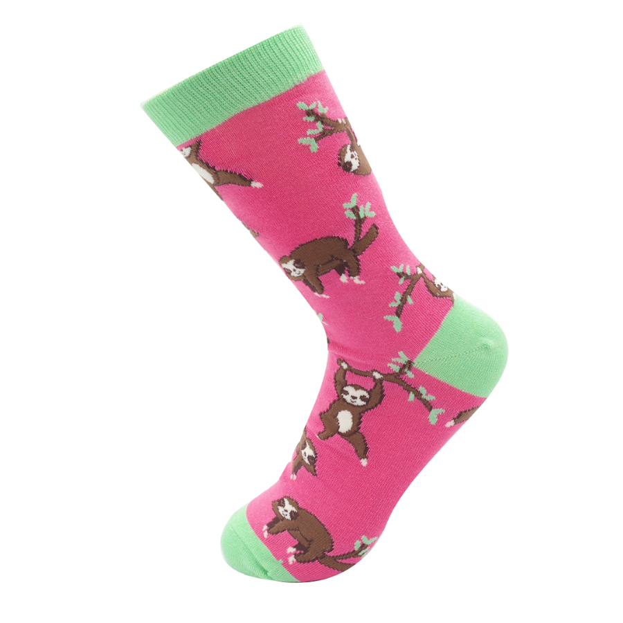 Sloths Socks Hot Pink-5654 Sloths Socks Hot Pink-5654