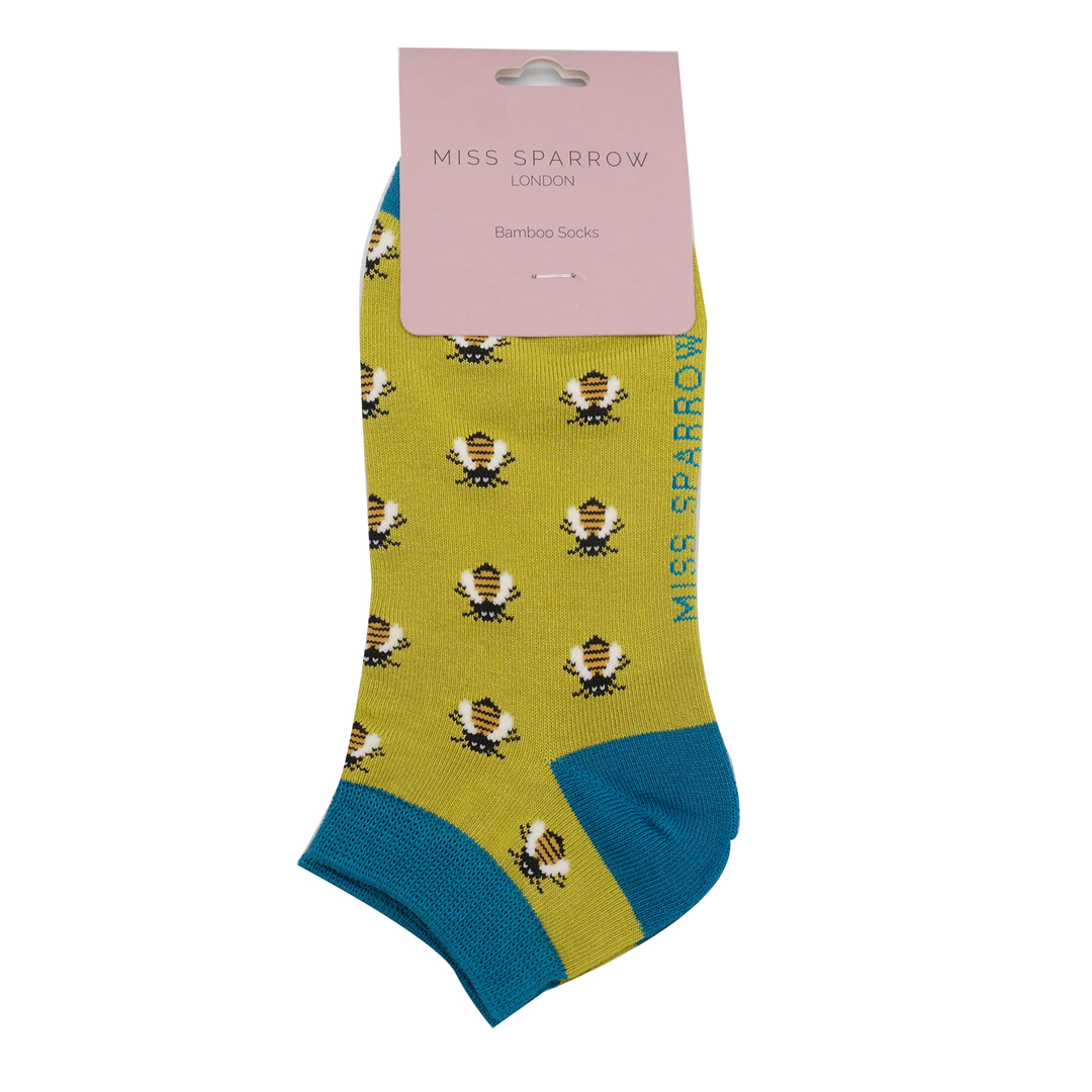 Honey Bees Trainer Socks Lime-6109 Honey Bees Trainer Socks Lime-6109