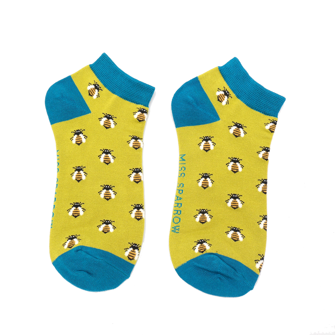 Honey Bees Trainer Socks Lime-0 Honey Bees Trainer Socks Lime-0