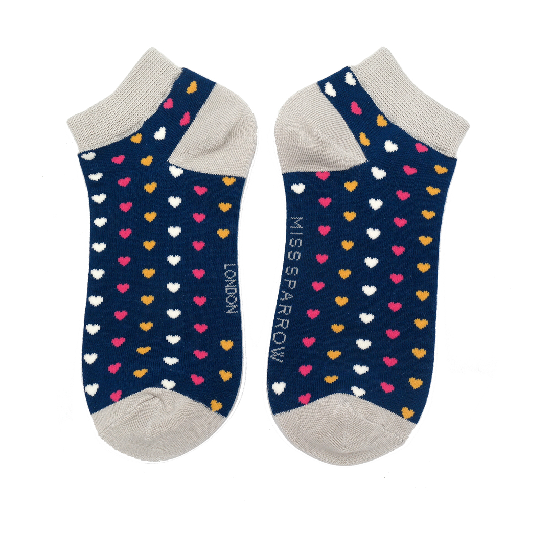 Hearts Trainer Socks Navy-0 Hearts Trainer Socks Navy-0