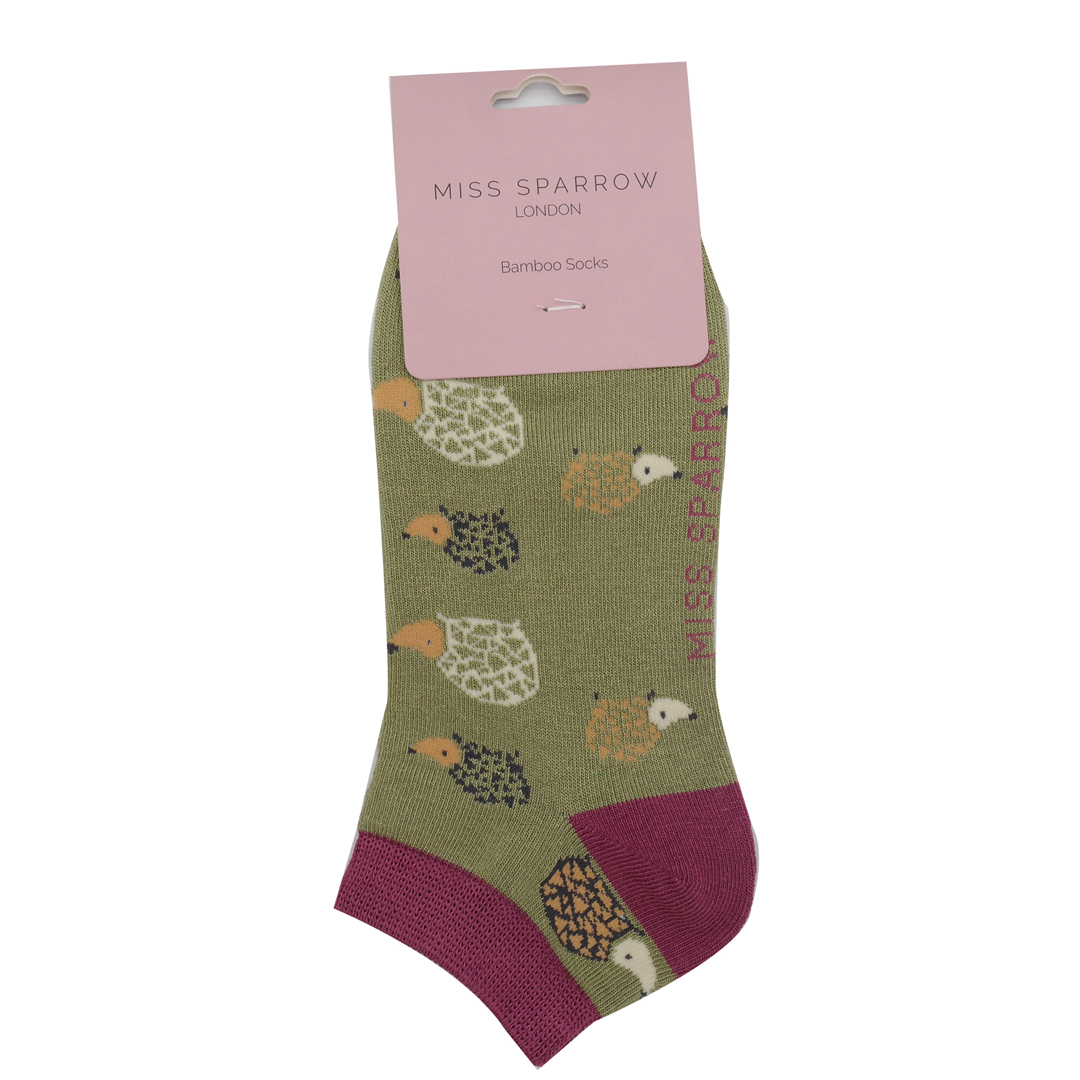 Hedgehogs Trainer Socks Olive-6114 Hedgehogs Trainer Socks Olive-6114