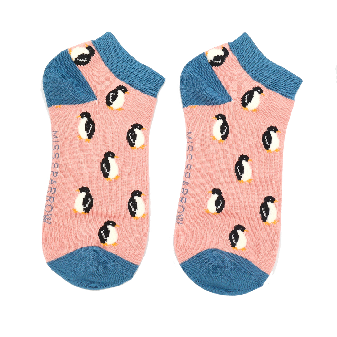 Little Penguins Trainer Socks Dusky Pink-0 Little Penguins Trainer Socks Dusky Pink-0