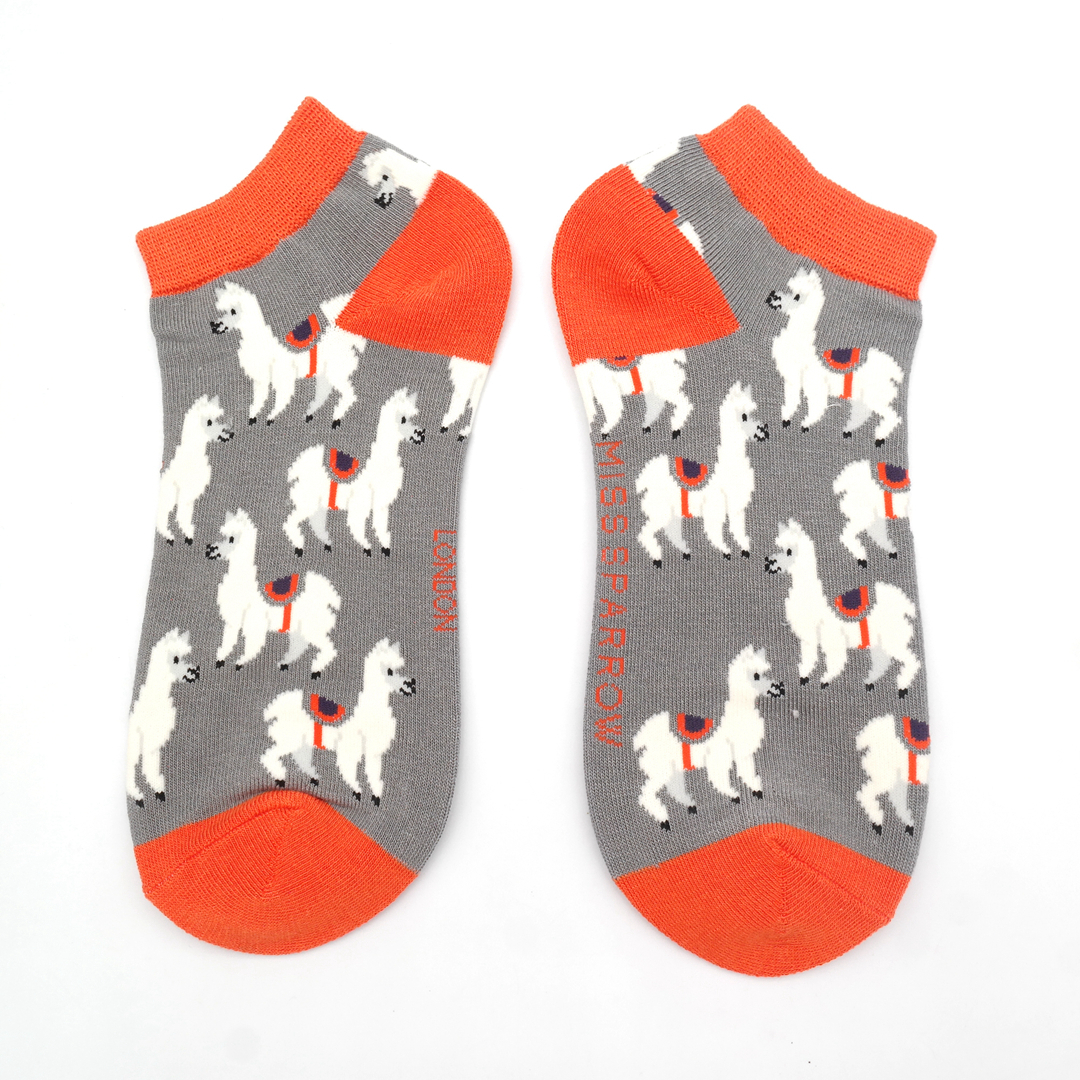 Llamas Trainer Socks Grey-0 Llamas Trainer Socks Grey-0